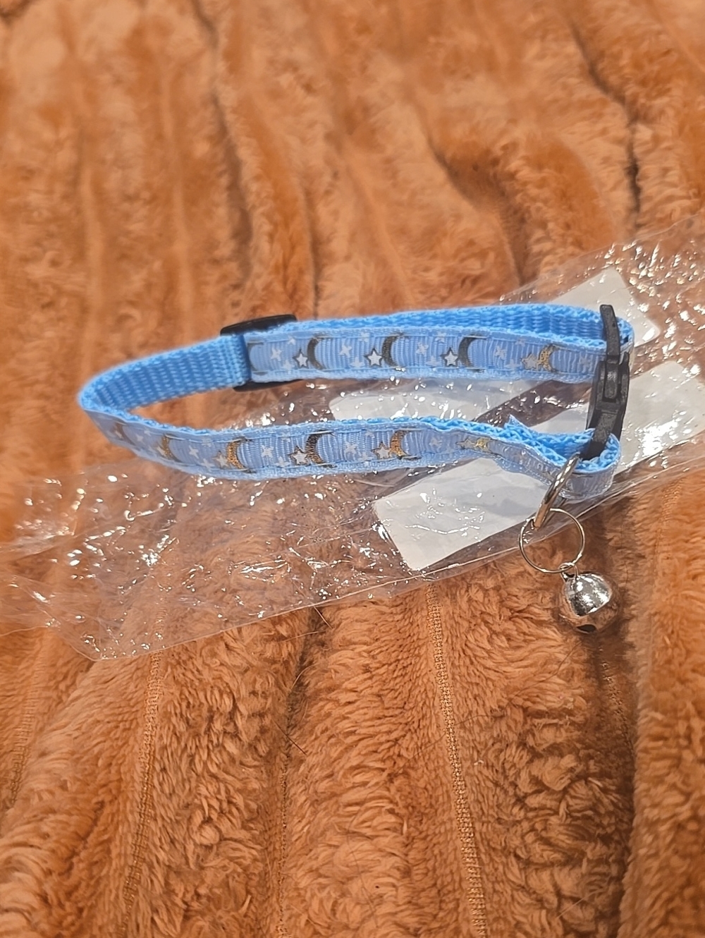 ❤️10/$10 New In Package Light Blue Star Pattern Cat Collar with Bell